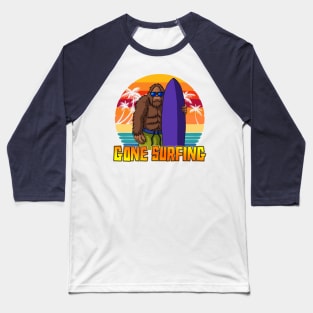 Bigfoot Gone Surfing Baseball T-Shirt